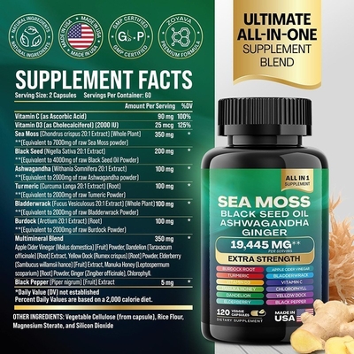 Ιδιωτική ετικέτα OEM Hot Sale Himalayan Sea Moss Καψούλες Θάλασσας Καψούλες