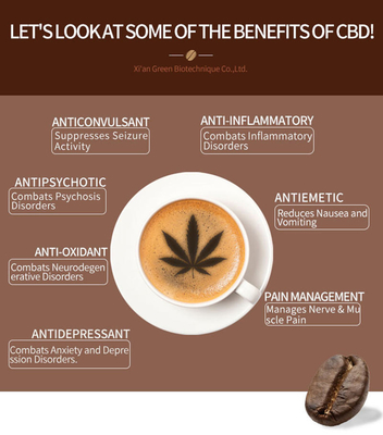 100g φυσικό CBD καφέ πλήρες φάσμα συστατικών σκονών θρεπτικό