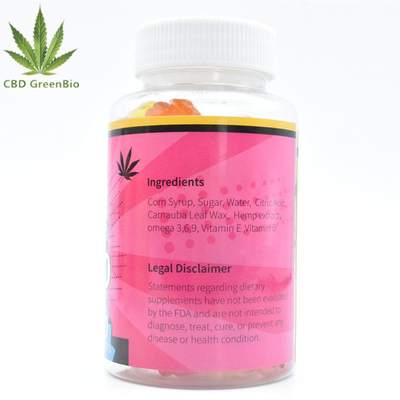 Κολλώδης 25mg της κκπ βαθμός τροφίμων πόνου απελευθέρωσης κάνναβης CBD 60 Gummies ανά μπουκάλι